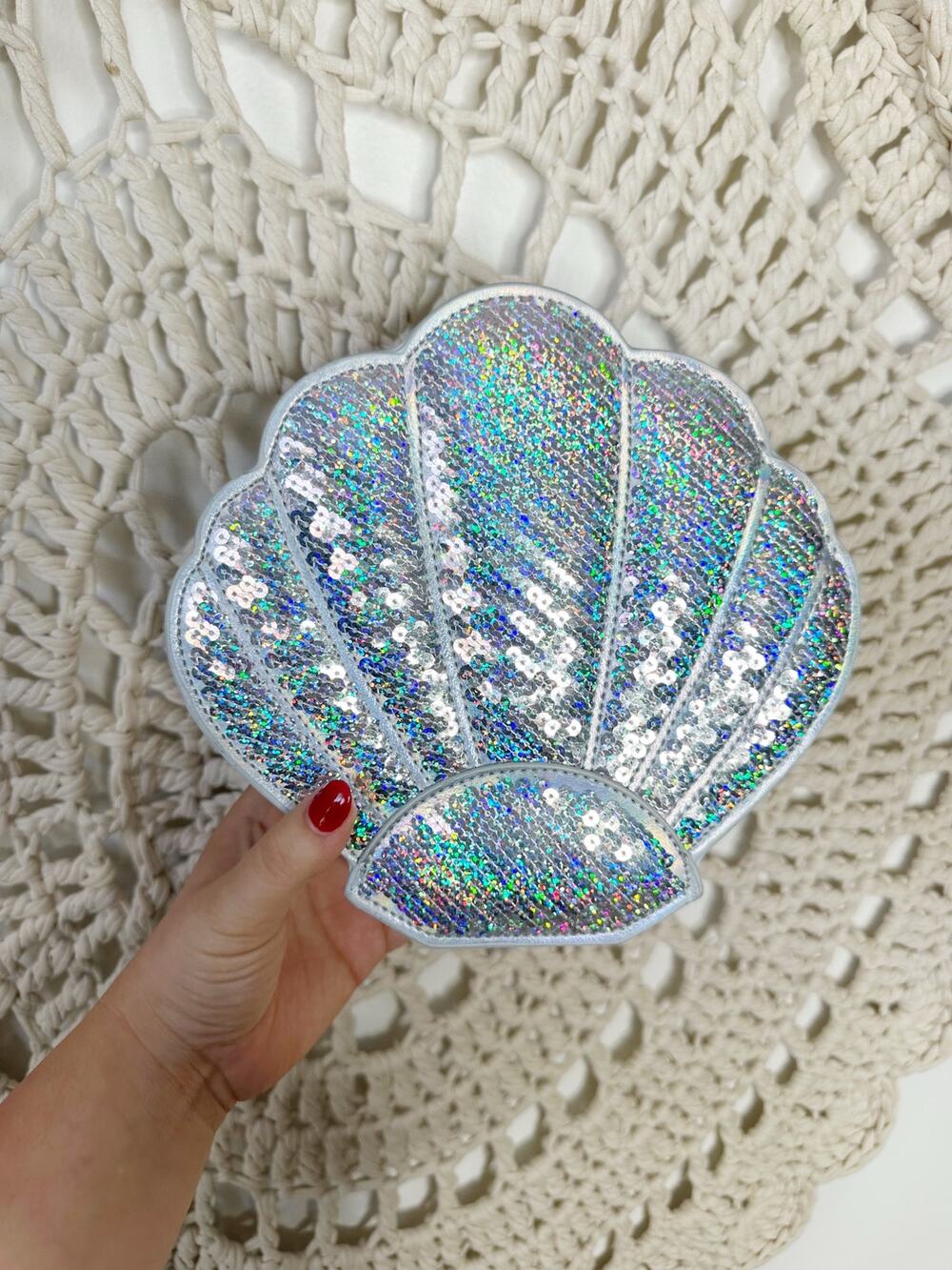 Loungefly x Disney The Little Mermaid 30th Anniversary Sequin Shell Pouch Bag